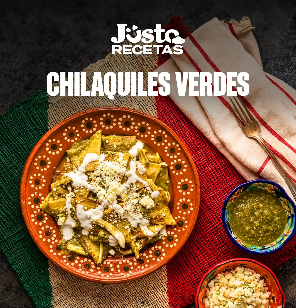 Receta de tostadas de chilaquiles verdes