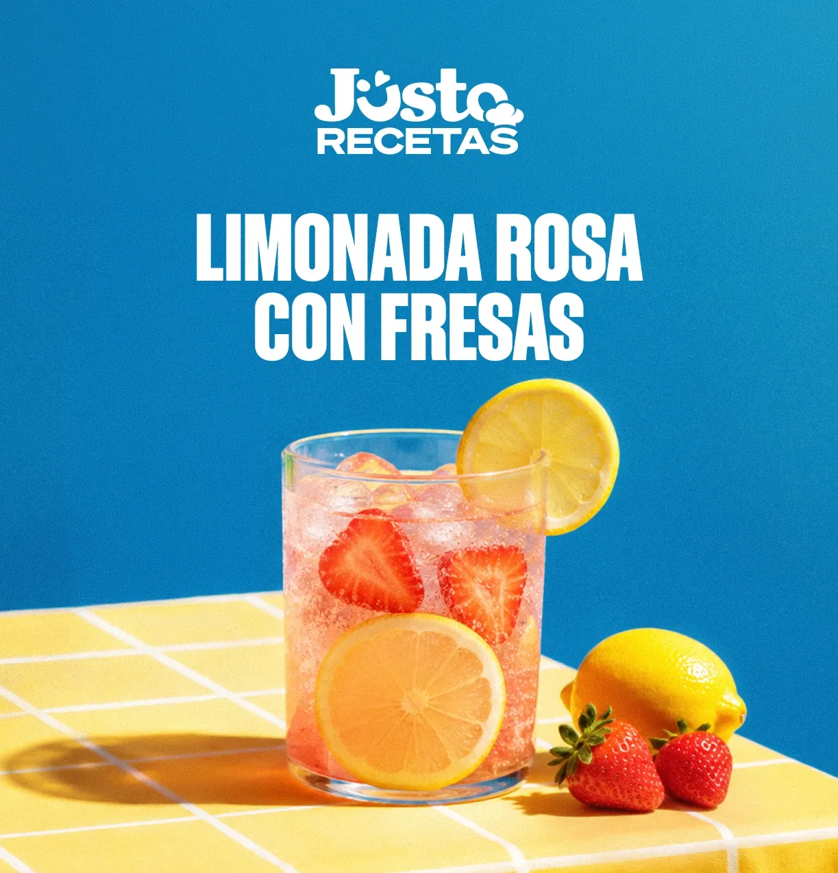 Receta de Limonada rosa con fresas