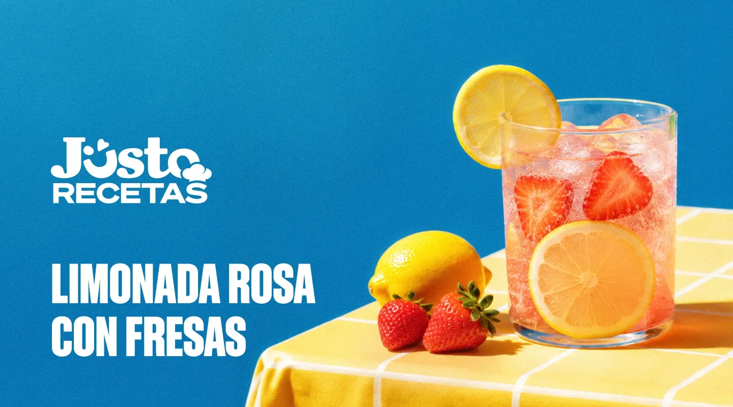 Limonada rosa con fresas
