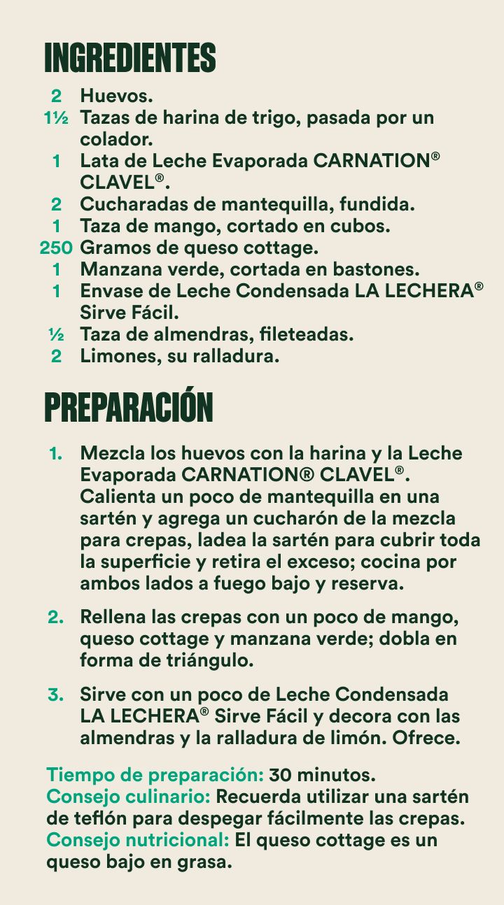 Crepas de fruta preparación