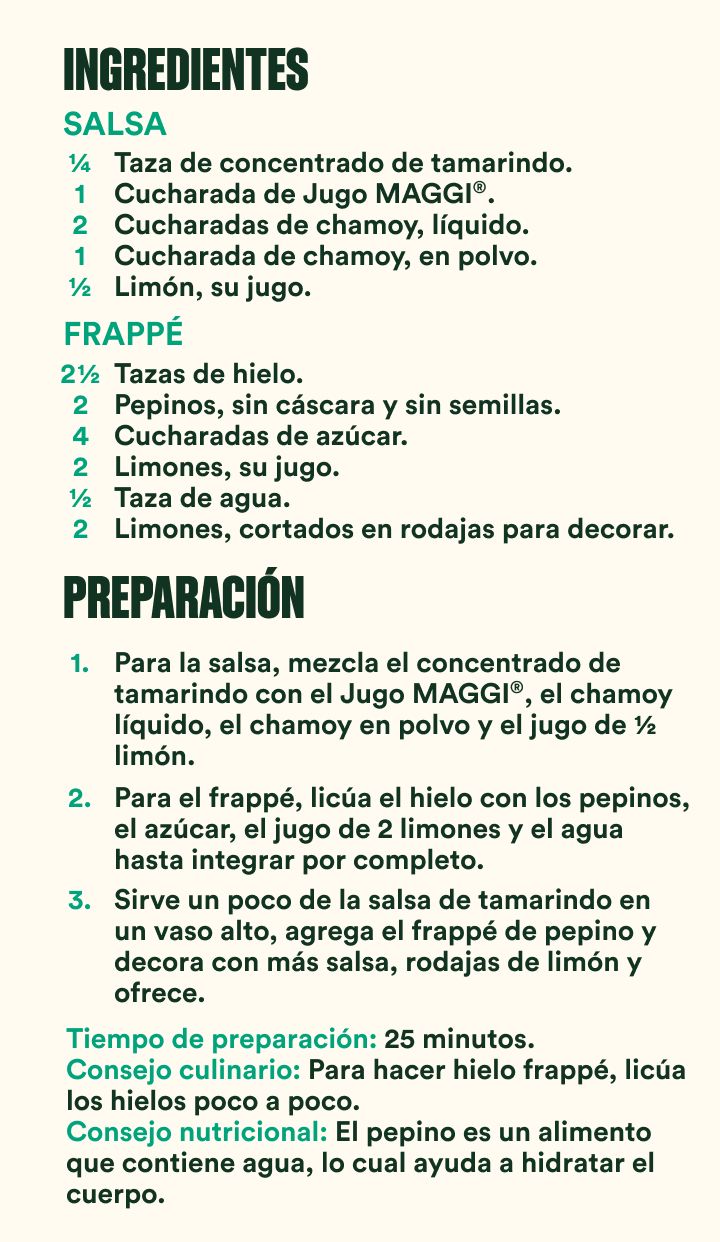 Frappé de pepino con limón preparación.