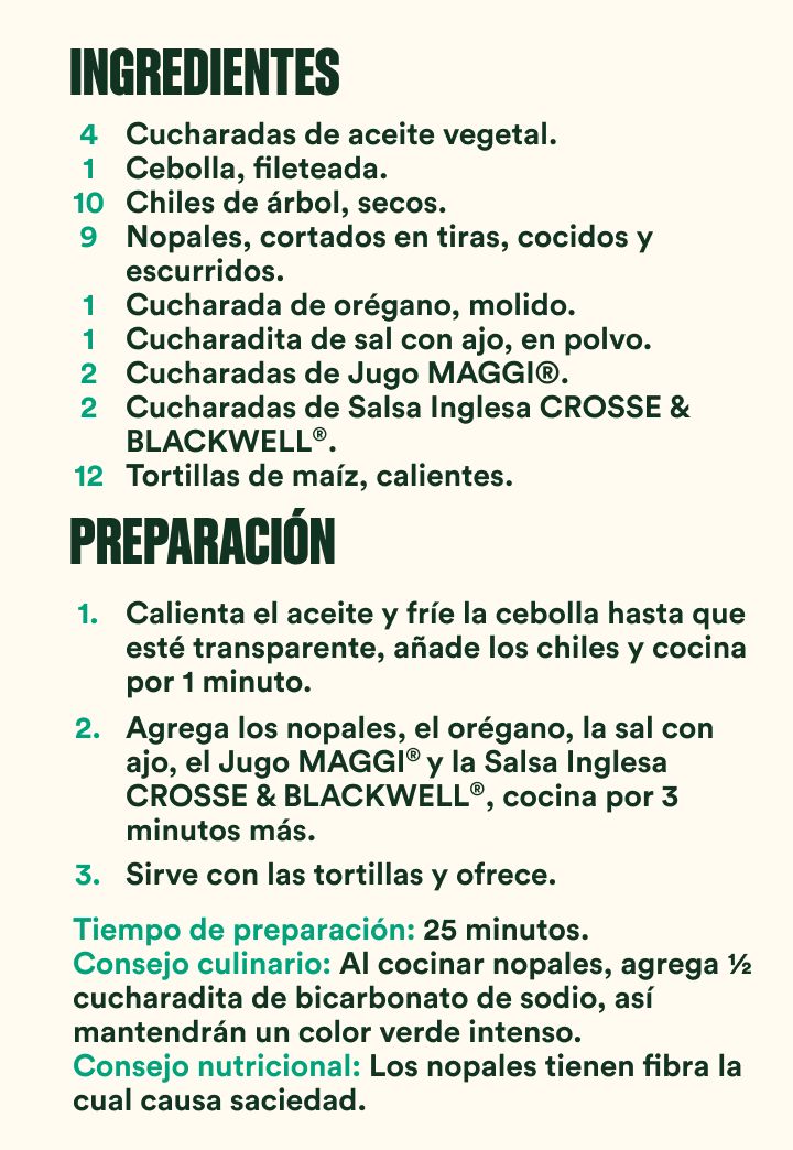 Nopales taqueros preparación.