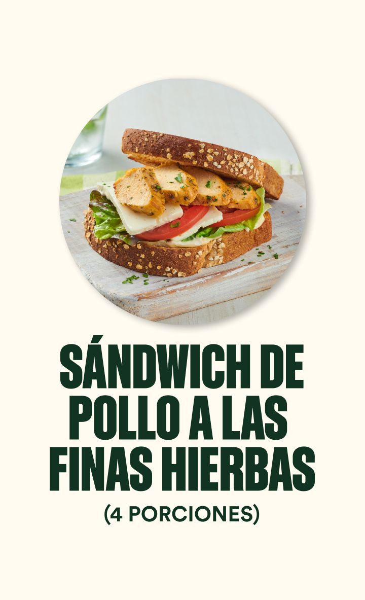 Sandwich de pollo a las finas hierbas.