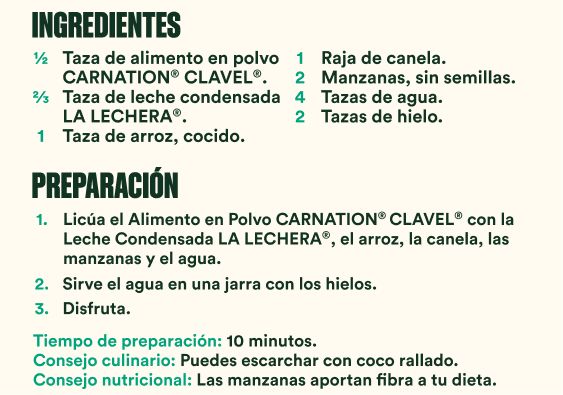 Agua de arroz con manzana preparación