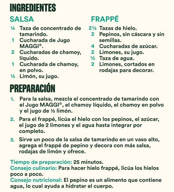 Frappé de pepino con limón preparación.
