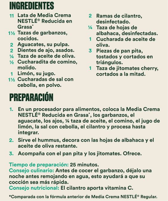 Hummus de aguacate preparación.