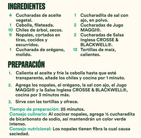 Nopales taqueros preparación.