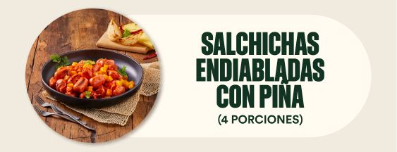 Salchichas endiabladas con piña.