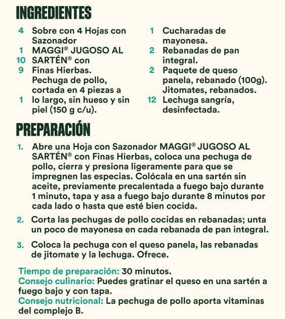 Sandwich de pollo a las finas hierbas preparación.