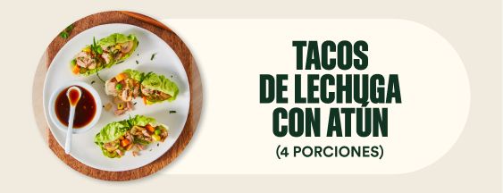 Tacos de lechuga con atún.