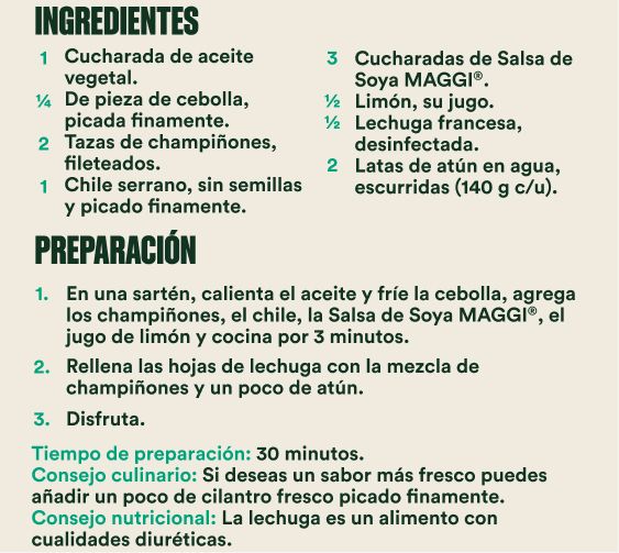 Tacos de lechuga con atún preparación.