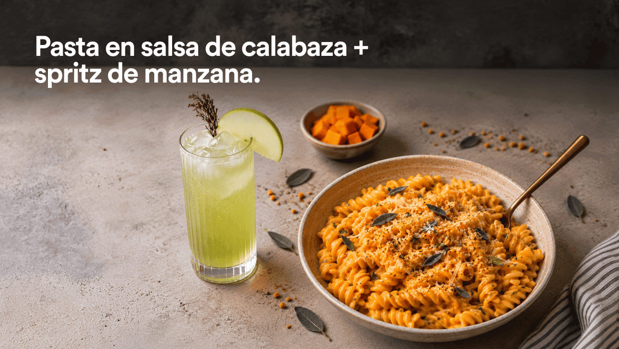 Pasta en salsa de calabaza